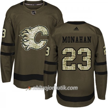 Män Ishockey Calgary Flames Tröja Sean Monahan 23 Adidas 2017-2018 Camo Grön Authentic